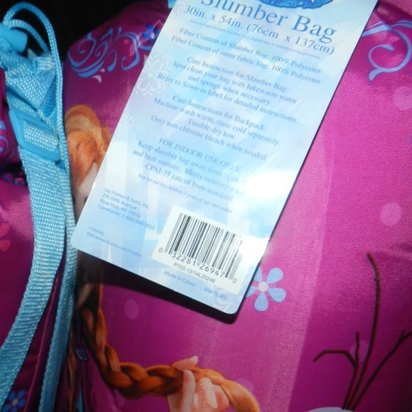 Frozen Elsa & Anna Pink Indoor Sleeping Slumber Bag RARE Discontinued NWT/NEW! - Picture 10 of 15